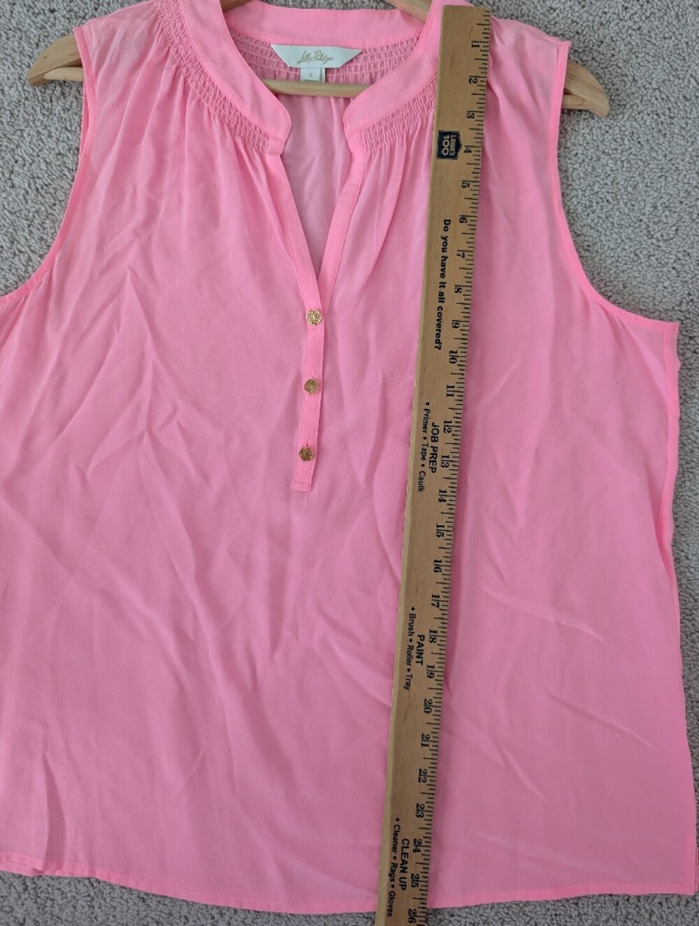 Lilly Pulitzer Sleeveless Elsa Top in Rousseau Pink Women's Size Large Silk - Picture 9 of 9